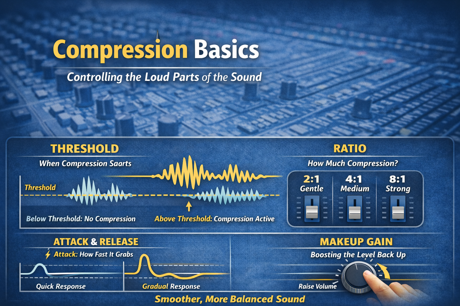Compression Basics feature image for church audio beginners